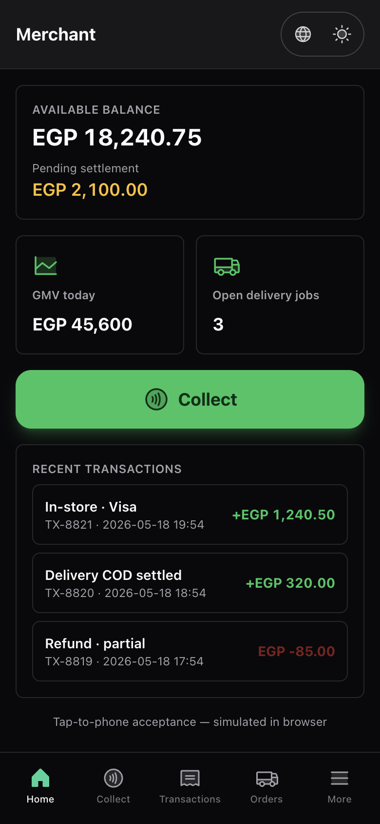 Soft POS — tap to pay on device
